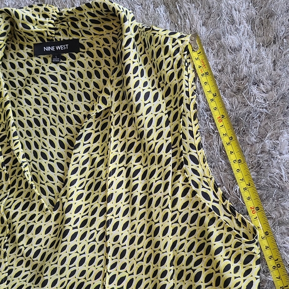 Nine West Sleeveless Top Black Yellow Sz Large - Picture 11 of 14